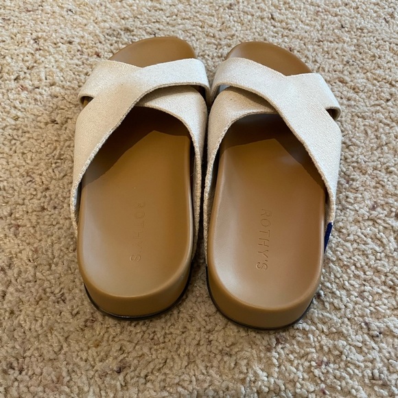 Rothy's | The Weekend Slide Sandal Open Toe Crossing Hemp Straps Size 8.5 - Picture 8 of 10